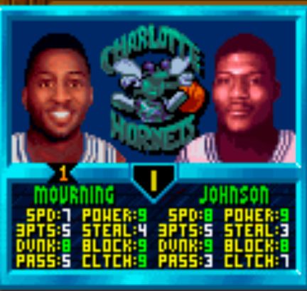 The Charlotte Hornets as shown in NBA Jam