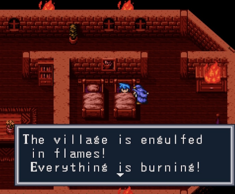 Breath of Fire engulfed village