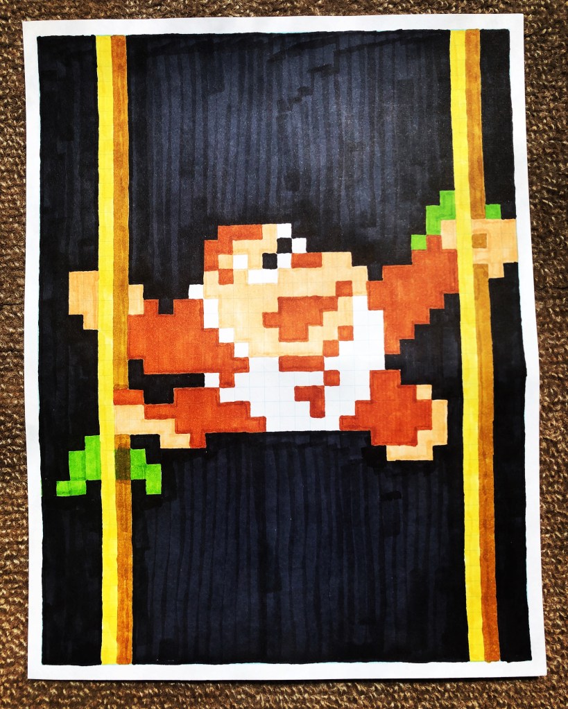 donkey kong jr arcade pixel art
