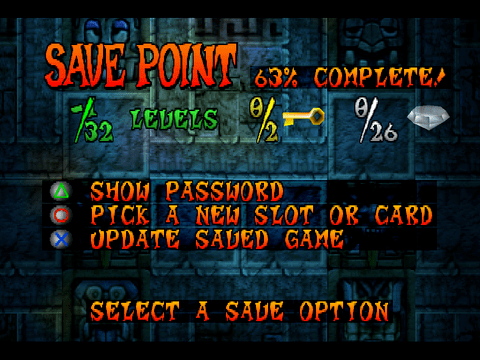 crash bandicoot save point